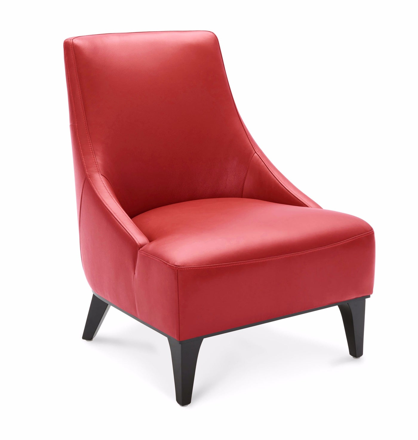 Marquise Leather Slipper Chair - Red