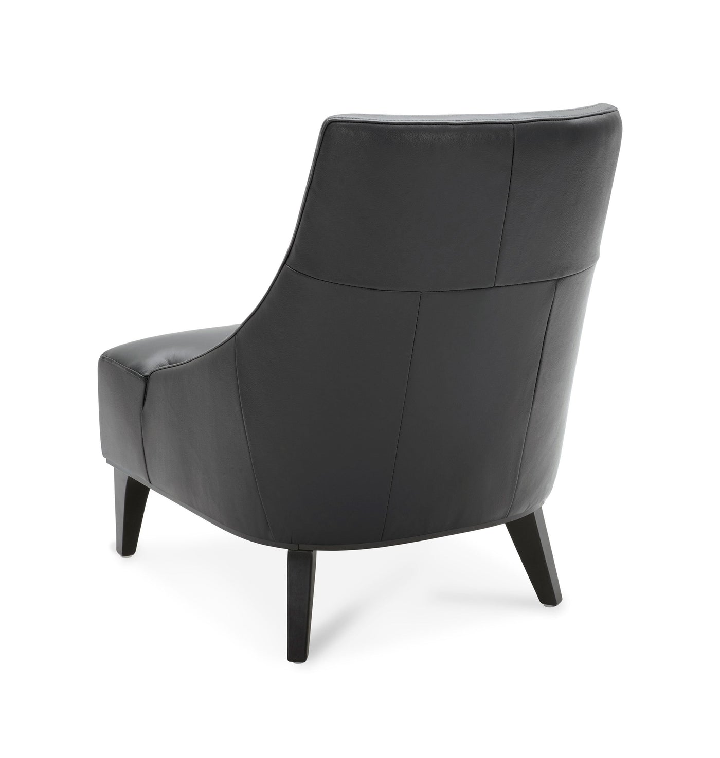 Marquise Leather Slipper Chair - Dark Grey