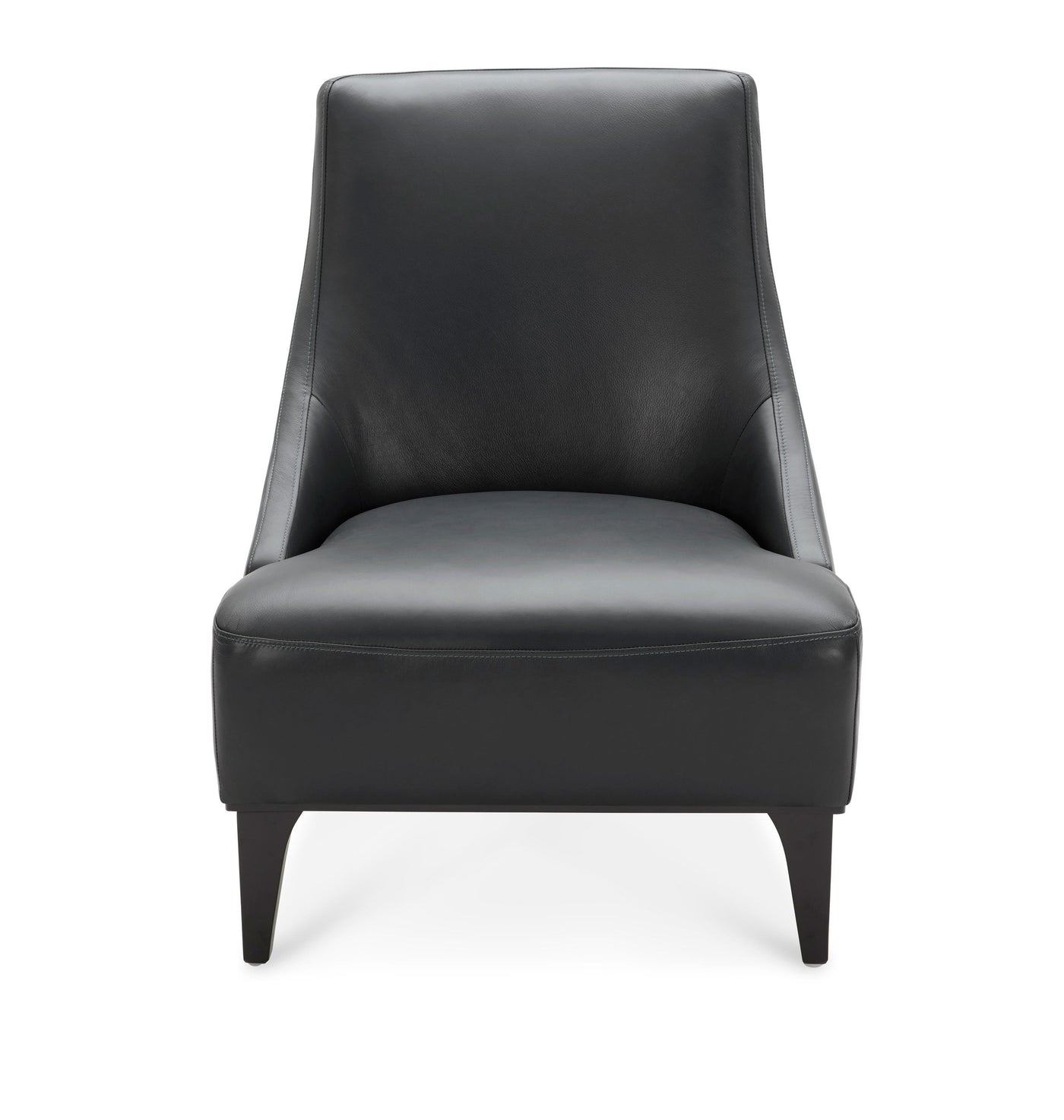 Marquise Leather Slipper Chair - Dark Grey