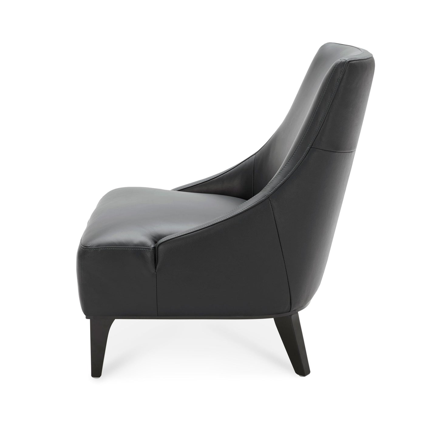 Marquise Leather Slipper Chair - Dark Grey