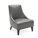 Marquise Leather Slipper Chair - Light Grey