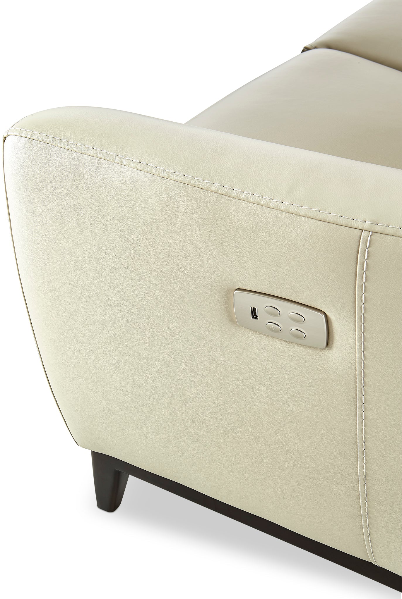 Wexner Dual Power Reclining Leather Sofa - Colby Stone