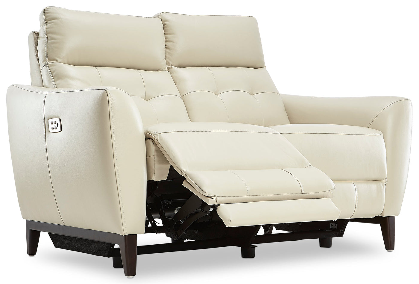 Wexner Dual Power Reclining Leather Loveseat - Colby Stone