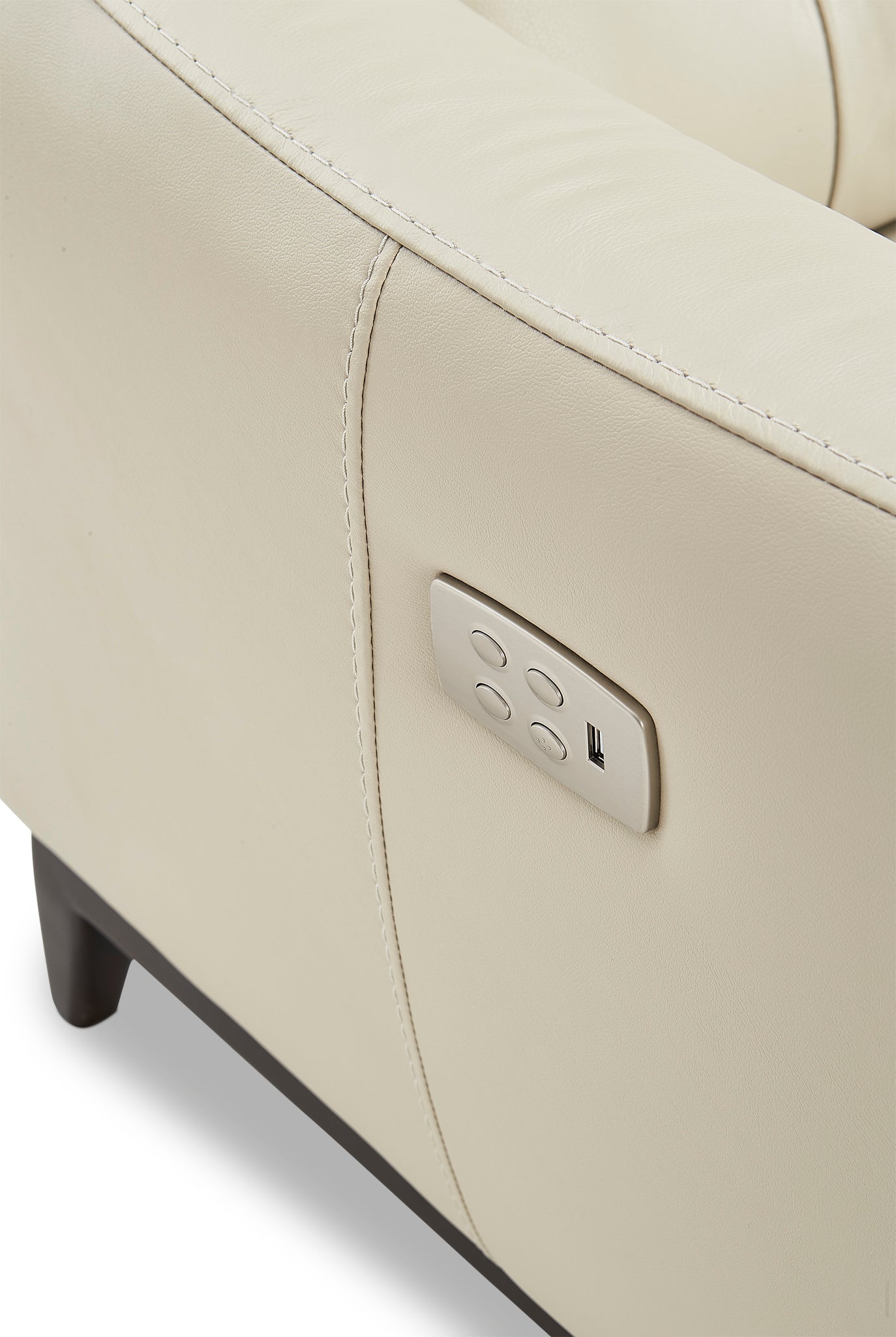 Wexner Dual Power Reclining Leather Loveseat - Colby Stone