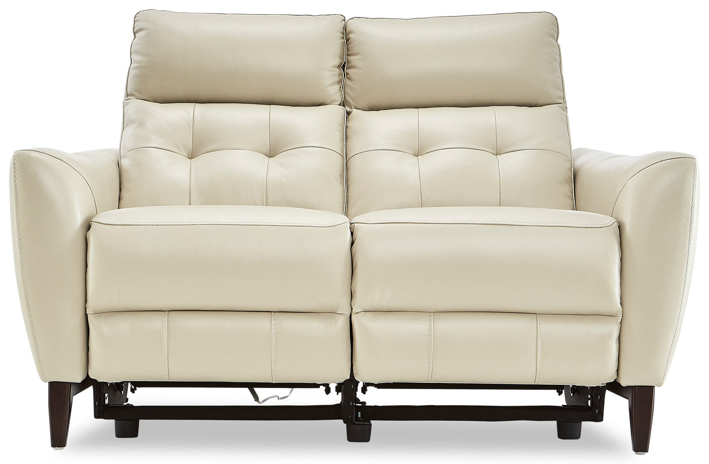 Wexner Dual Power Reclining Leather Loveseat - Colby Stone