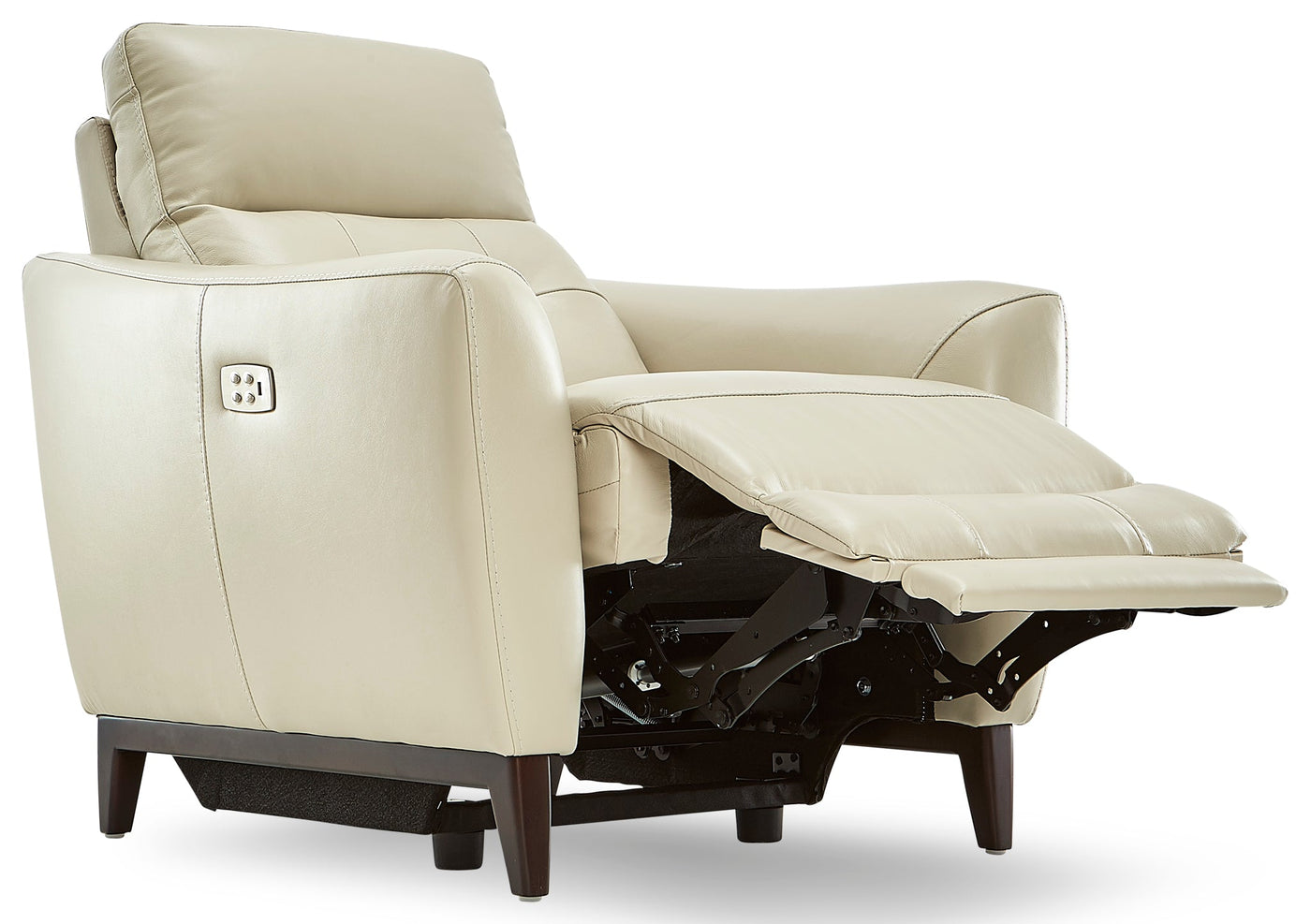 Wexner Dual Power Reclining Leather Sofa, Loveseat and Chair Set - Colby Stone