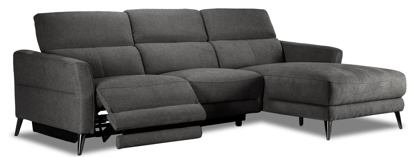 Francesca 2-Piece Power Reclining Sectional with Right-Facing Chaise - Starburst Metal