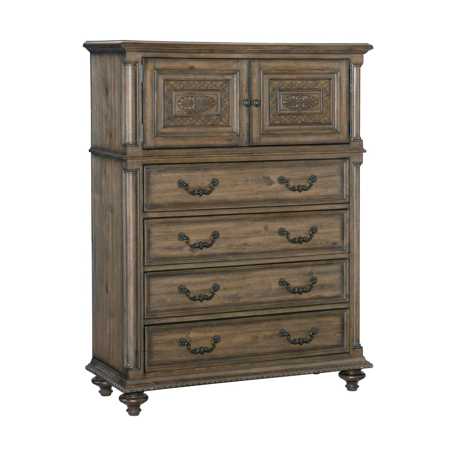 Rachelle 5-Piece Queen Bedroom Package - Pecan