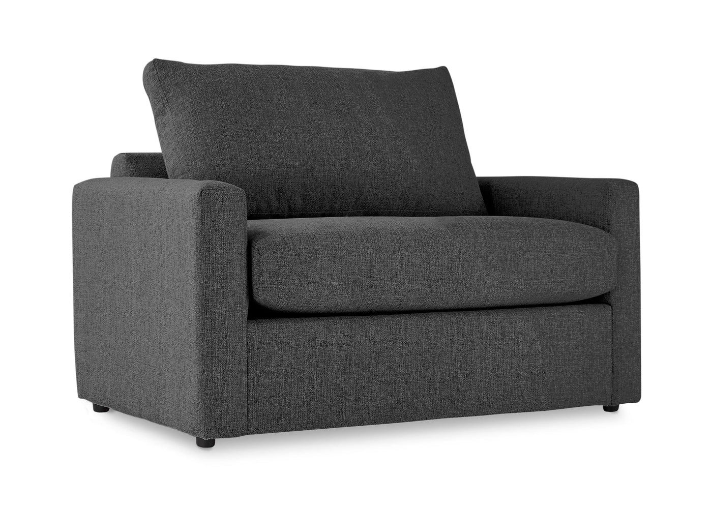 Harper Twin Sofa Bed with Memory Foam Mattress - Charcoal