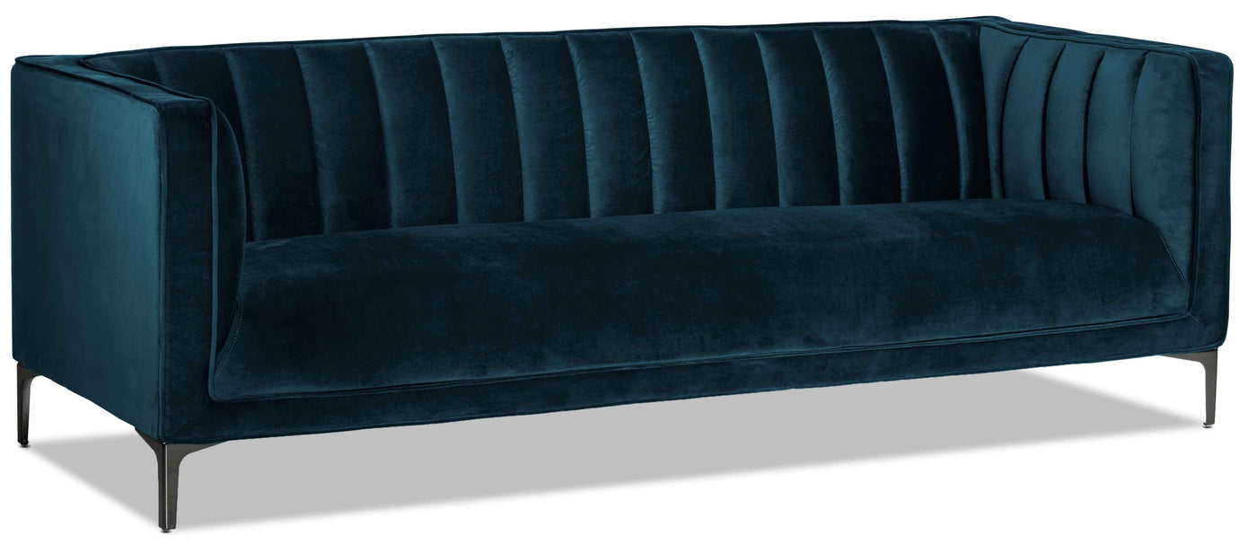 Celina Sofa and Loveseat Set - Blue