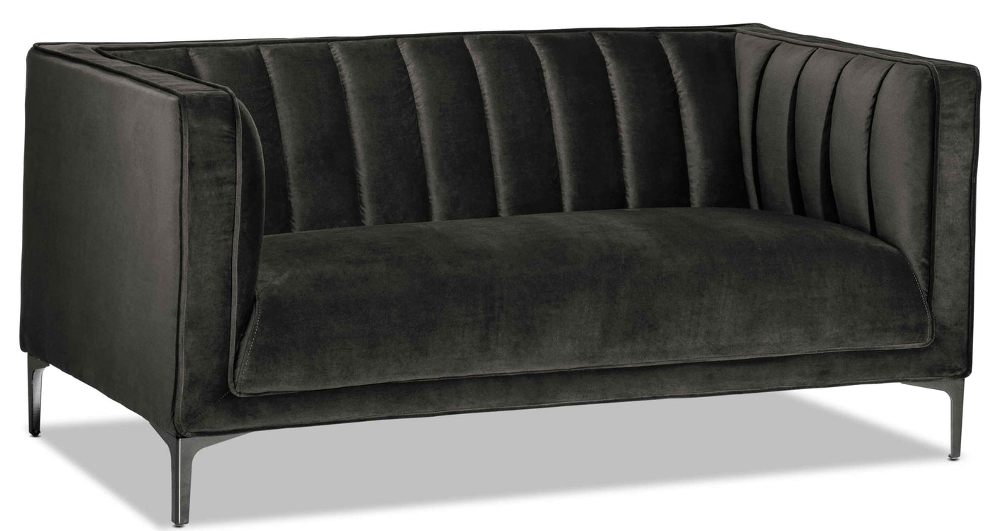 Celina Sofa and Loveseat Set - Dark Grey