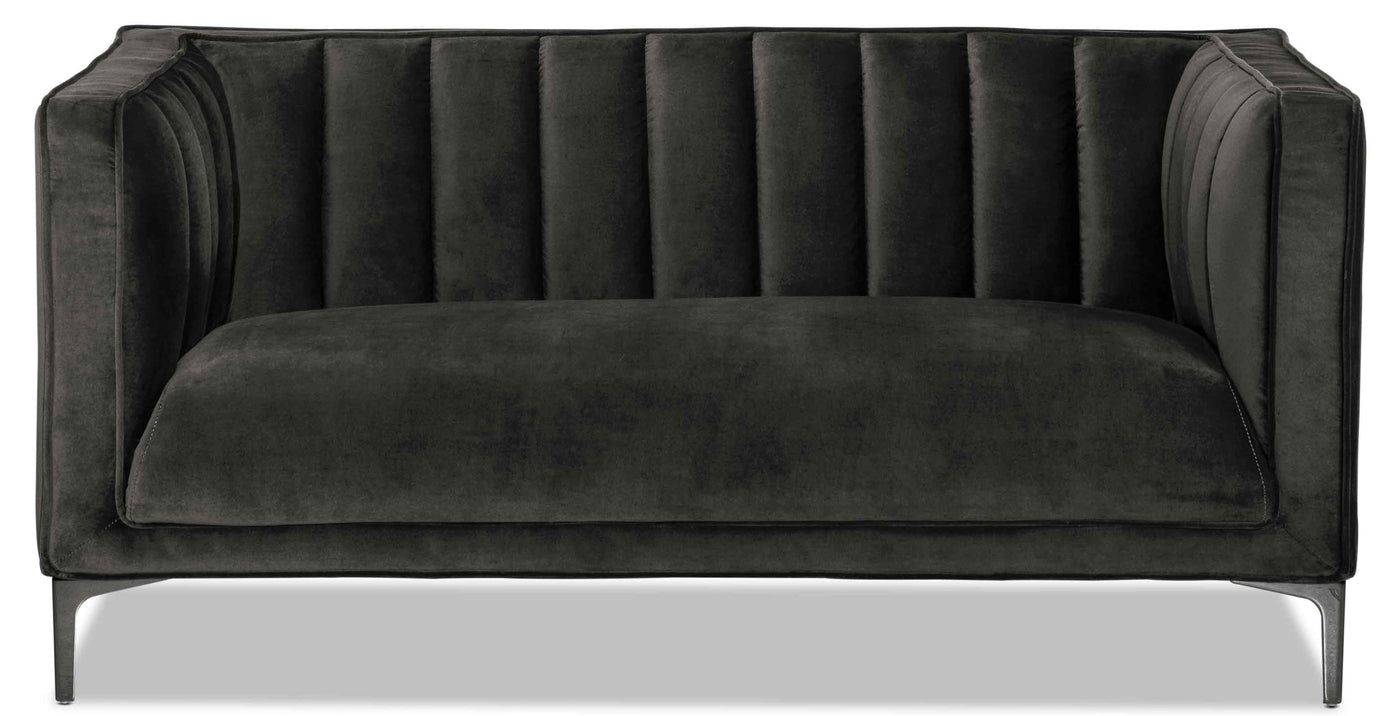 Celina Sofa and Loveseat Set - Dark Grey