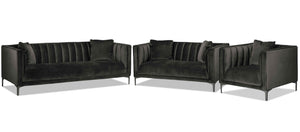 Celina Sofa, Loveseat and Chair Set - Dark Grey
