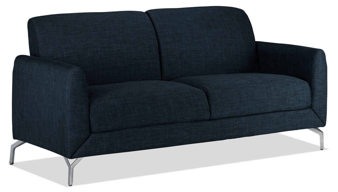 Ryan Sofa and Loveseat Set - Dark Blue