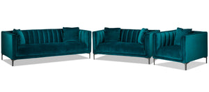 Celina Sofa, Loveseat and Chair Set - Green