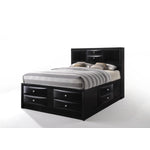 Hillary Queen Platform Storage Bed - Black