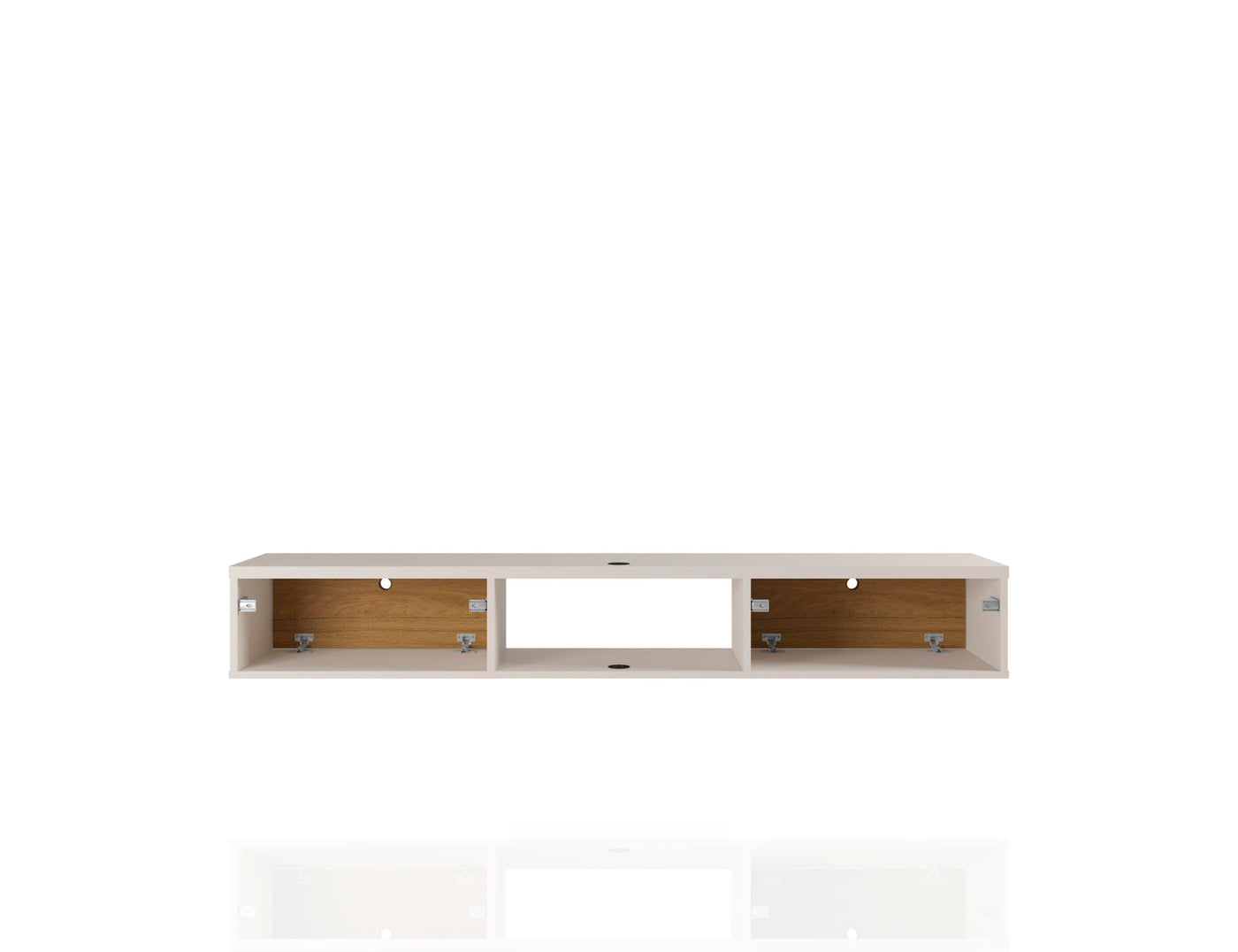 Lekedi 63" Entertainment Centre / Floating Desk – Cream / Cinnamon