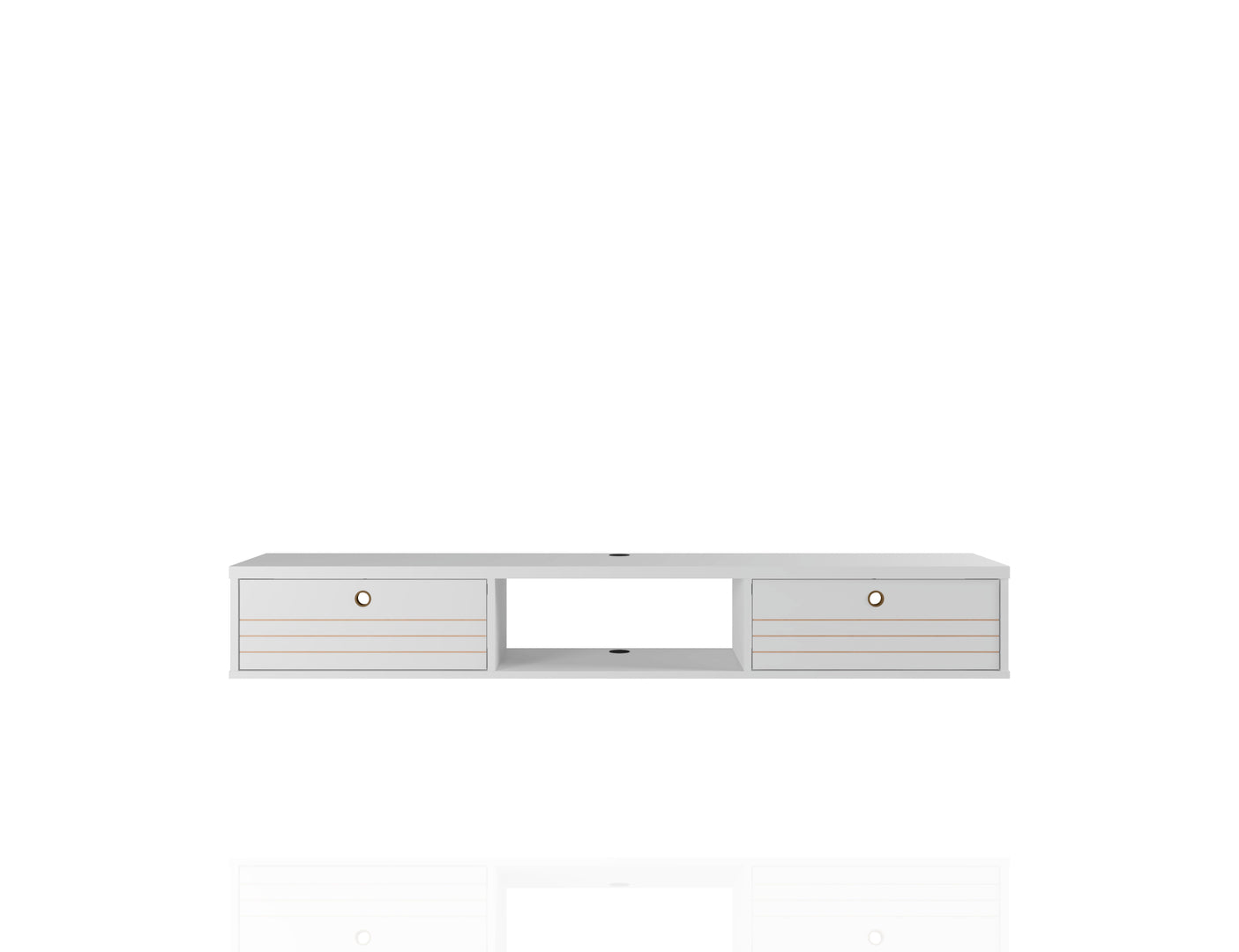 Lekedi 63" Entertainment Centre / Floating Desk – White