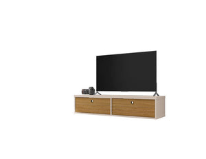 Lekedi 42" Floating Entertainment Centre - Off White/Cinnamon