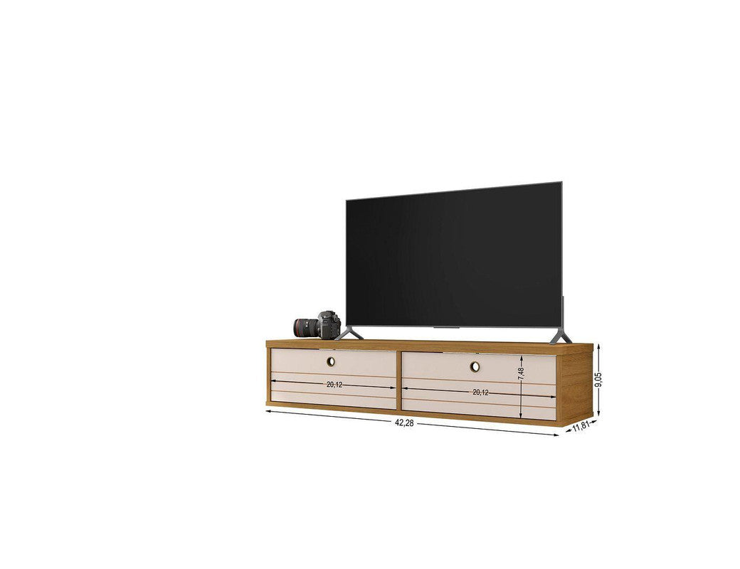 Lekedi 42" Floating Entertainment Centre - Cinnamon/Off White