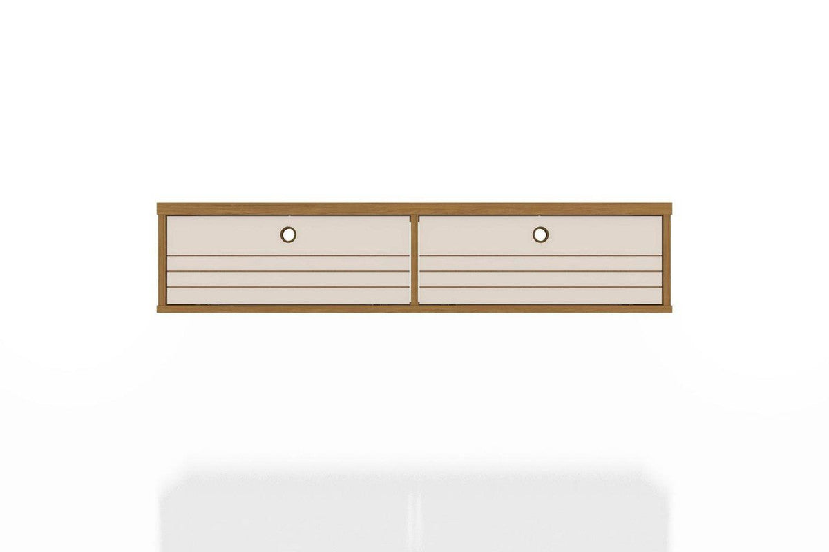 Lekedi 42" Floating Entertainment Centre - Cinnamon/Off White