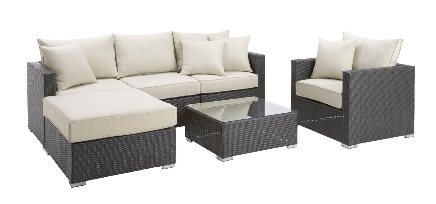 Crawley Outdoor Coffee Table - Beige and Black
