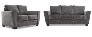 Daisy Sofa and Loveseat - Charcoal