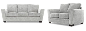 Daisy Sofa and Loveseat - White