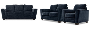 Daisy Sofa, Loveseat and Chair Set - Indigo