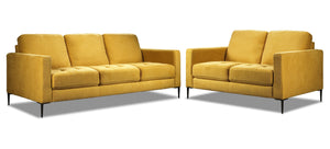 Leanne Sofa and Loveseat Set - Yellow
