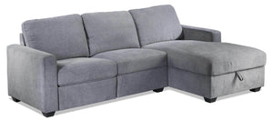 Oats 2-Piece Reclining Sectional with Storage - Grey