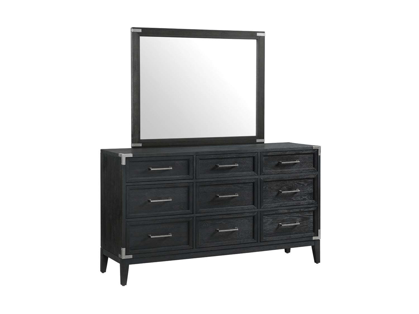 Laguna Dresser Mirror - Weathered Oak, Black