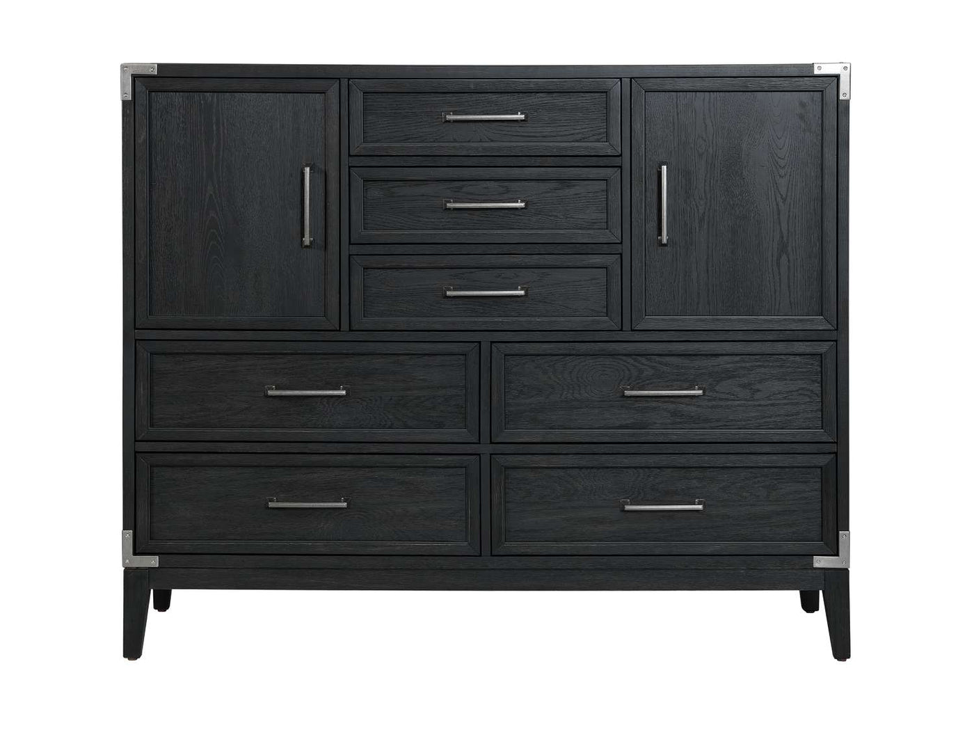Laguna 7 Drawer 2 Door Master Chest - Weathered Oak, Black