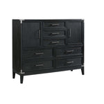 Laguna 7 Drawer 2 Door Master Chest - Weathered Oak, Black