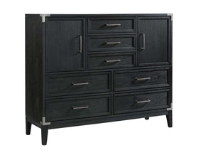 Laguna 7 Drawer 2 Door Master Chest - Weathered Oak, Black