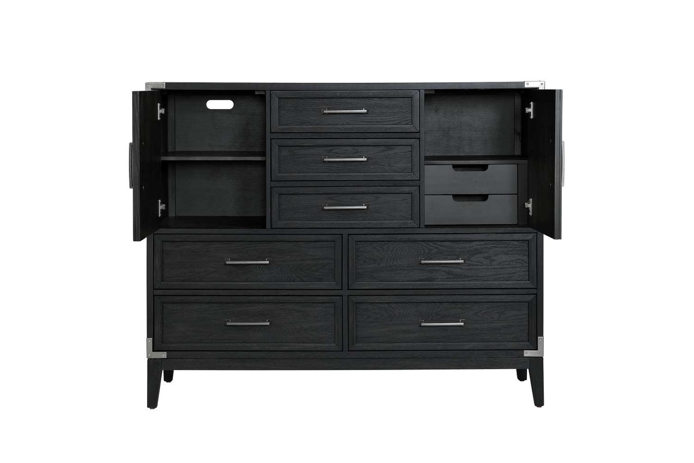 Laguna 7 Drawer 2 Door Master Chest - Weathered Oak, Black
