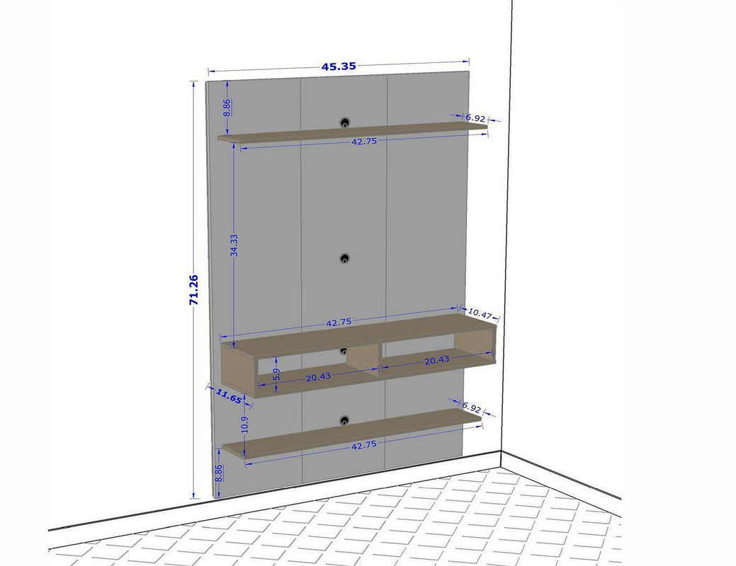 Cingoli Floating Entertainment Centre - Rustic Brown/3D Brown Print