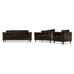 Anthena Sofa, Loveseat and Chair Set - Dark Chocolate