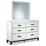 Frost 6 Drawer Dresser - White, Black