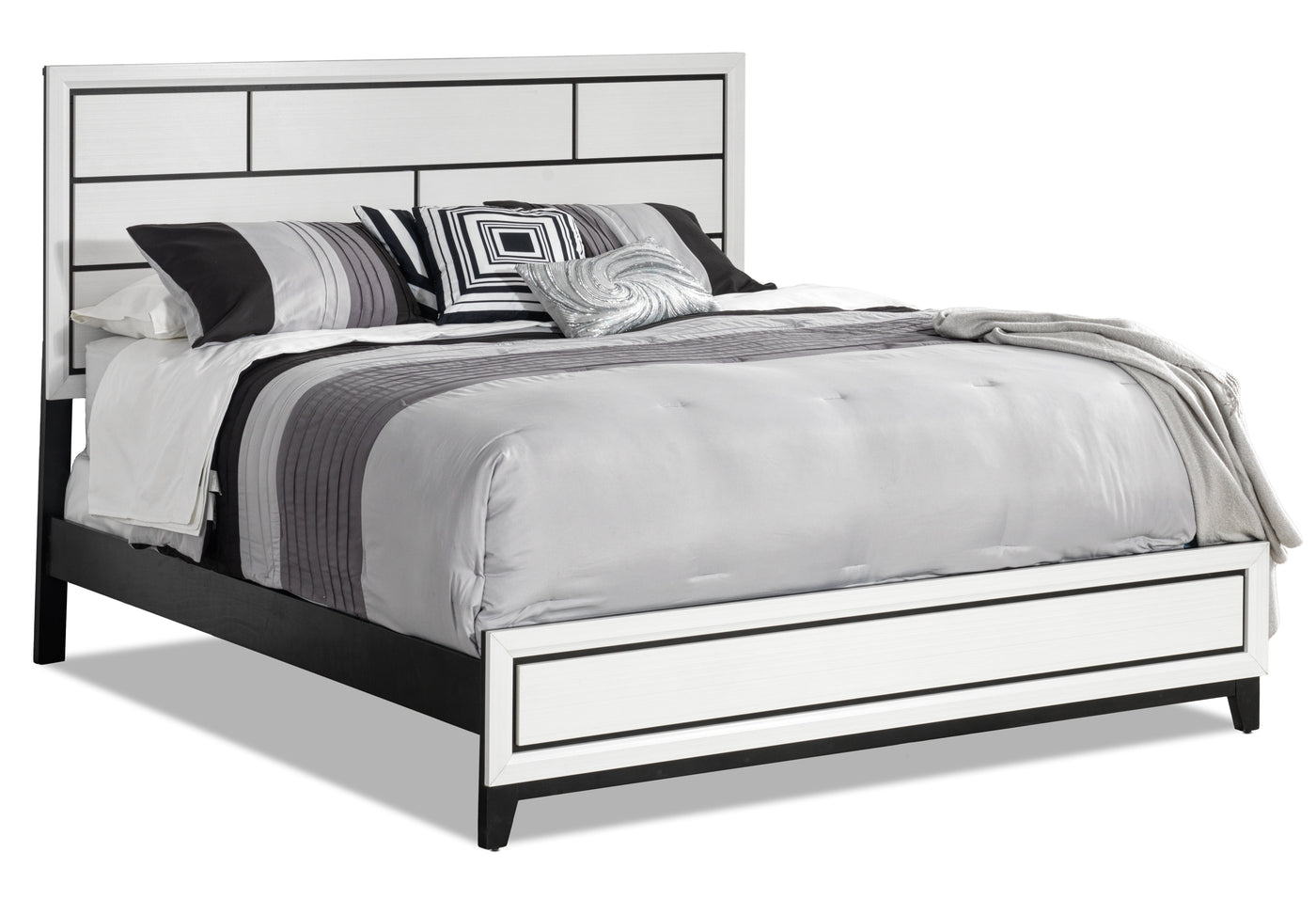 Frost 3-Piece Queen Bed - White, Black
