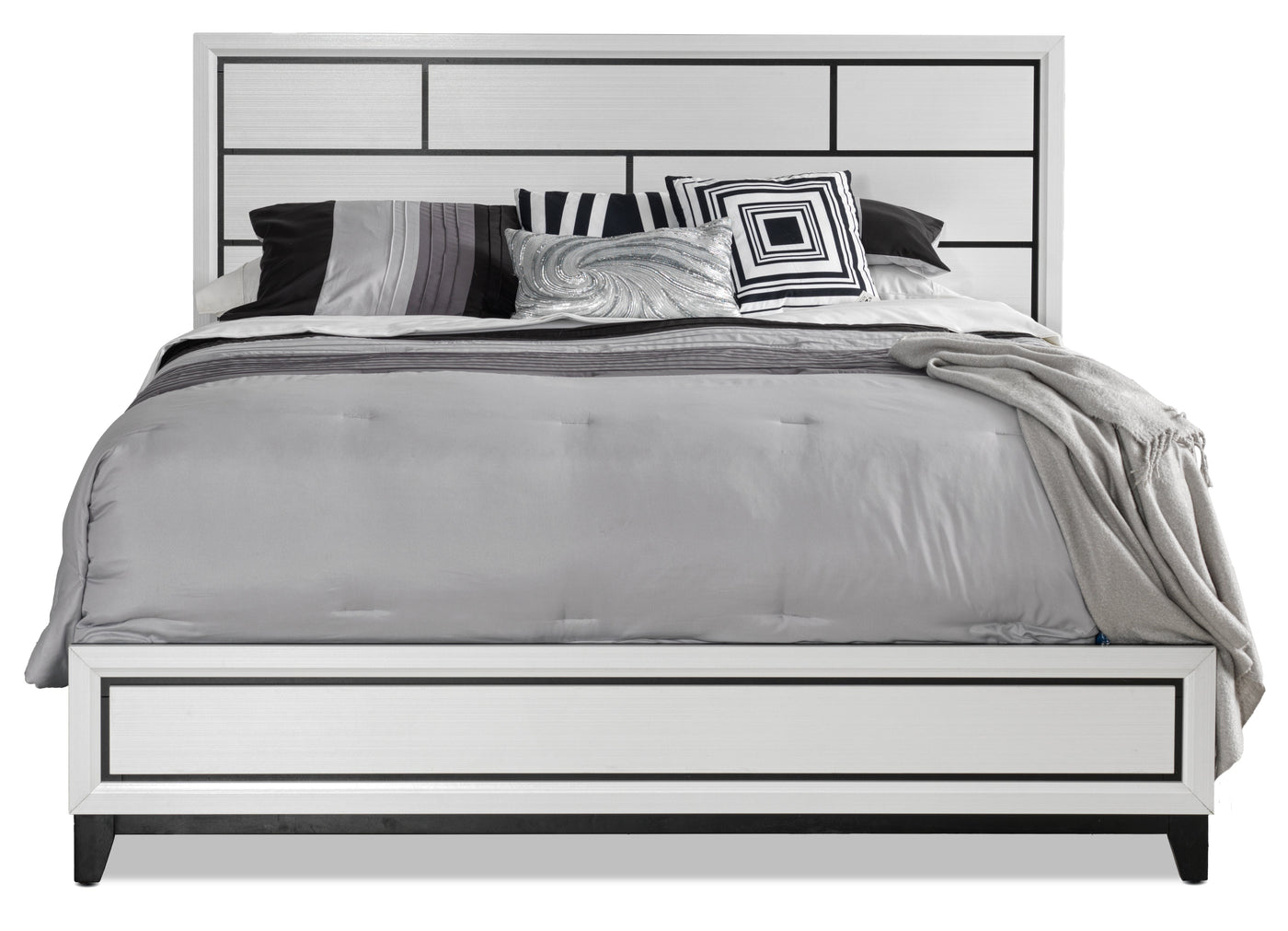Frost 3-Piece Full Bed - White, Black