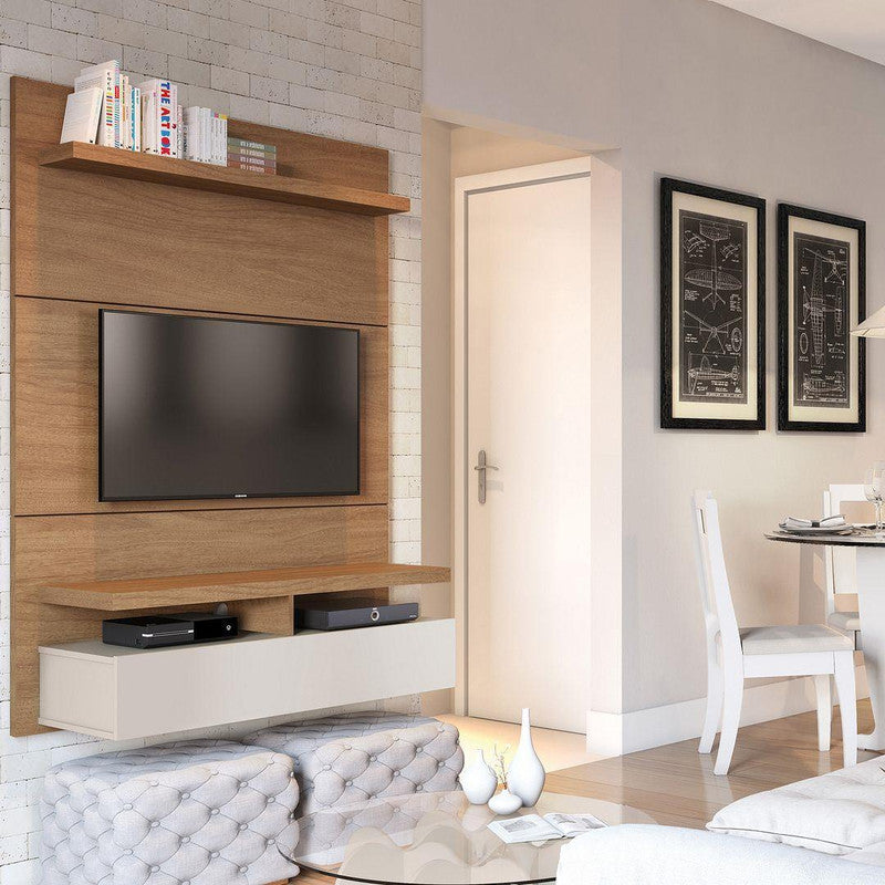 Lavo 47.5" Floating Wall Theater Entertainment Centre - Maple Cream