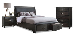 Cinema 5-Piece King Storage Bedroom Package - Charcoal