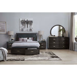 Cinema 6-Piece Queen Storage Bedroom Set - Charcoal