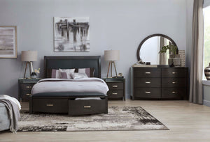 Cinema 6-Piece Queen Storage Bedroom Set - Charcoal