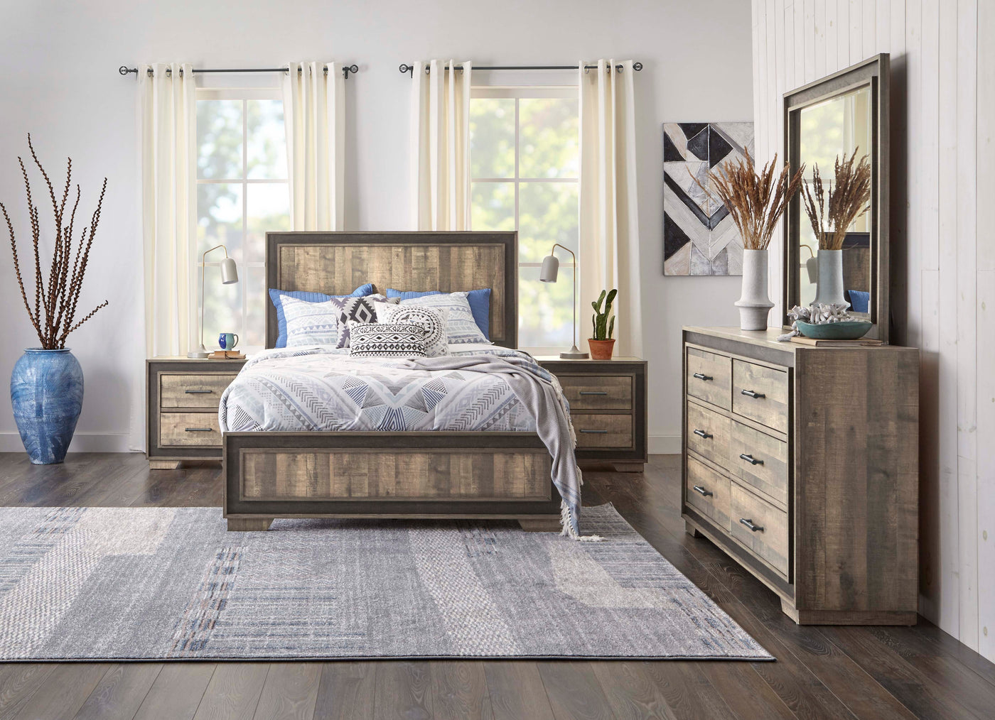 Orlando 6-Piece Queen Bedroom Set - Weathered Brown