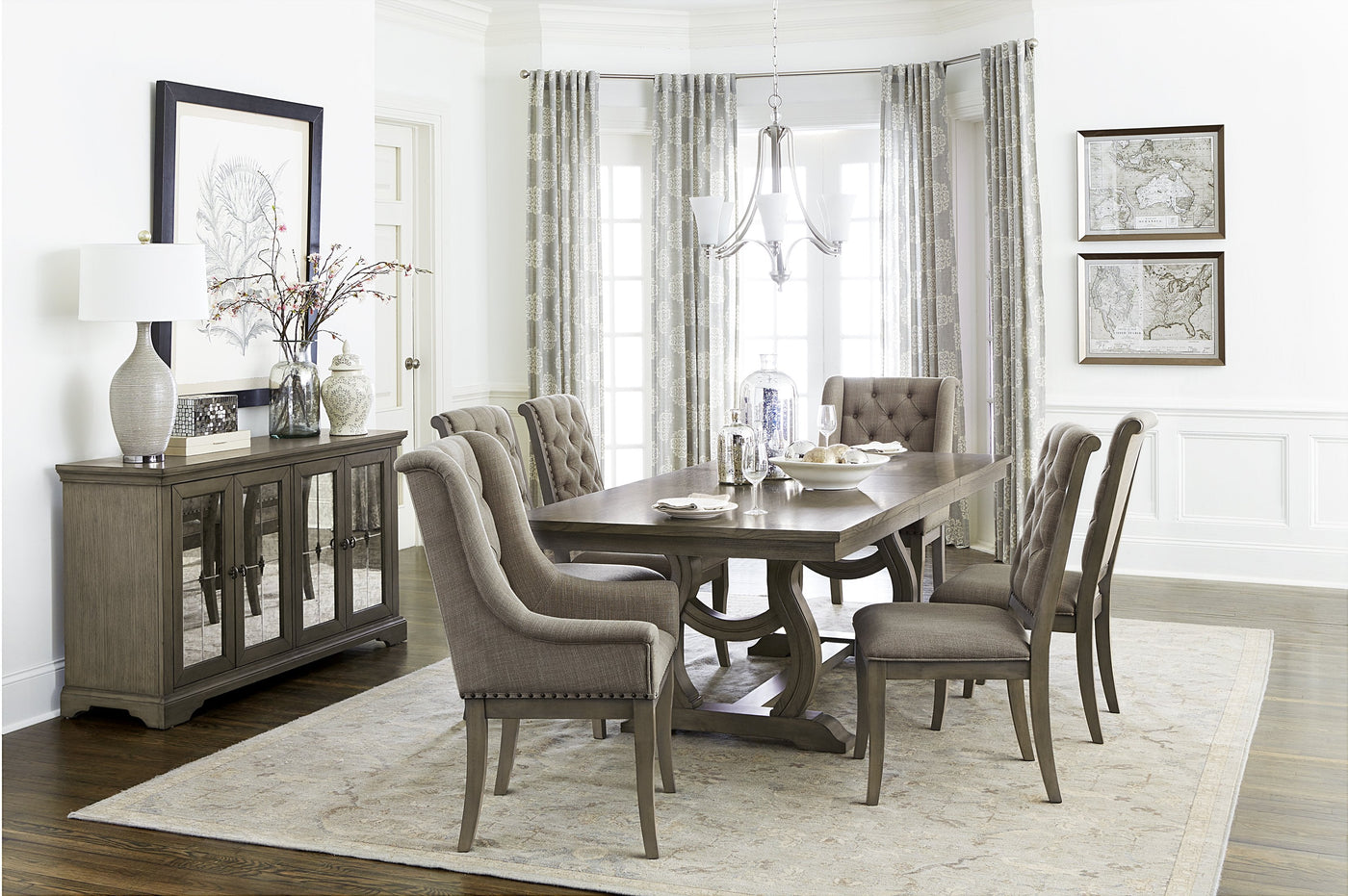 Cleopatra 7-Piece Dining Room Set - Oak