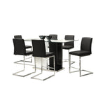 Atlas 7-Piece Counter Height Dining Set - Black, White
