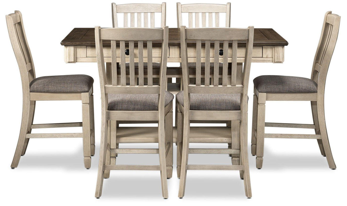 Harold 7-Piece Counter-Height Dining Set - Antique White