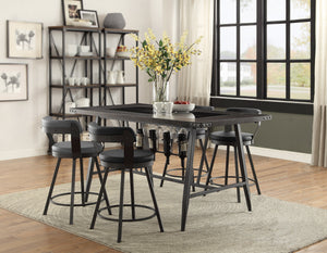 Appert 5-Piece Counter Height Dining Set - Metal, Black